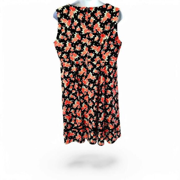 Torrid New vintage retro chic sleeveless red rose pattern midi dress plus size - Picture 9 of 16